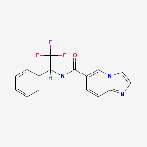 molecular formula C17H14F3N3O B6910584 N-methyl-N-(2,2,2-trifluoro-1-phenylethyl)imidazo[1,2-a]pyridine-6-carboxamide 