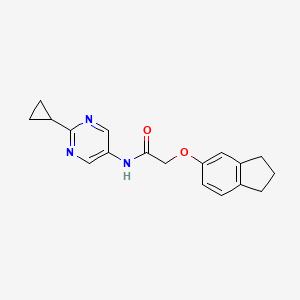 molecular formula C18H19N3O2 B6910617 N-(2-cyclopropylpyrimidin-5-yl)-2-(2,3-dihydro-1H-inden-5-yloxy)acetamide 