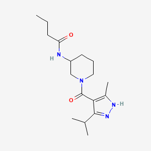 molecular formula C17H28N4O2 B6910643 N-[1-(5-methyl-3-propan-2-yl-1H-pyrazole-4-carbonyl)piperidin-3-yl]butanamide 