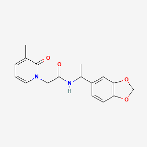molecular formula C17H18N2O4 B6910834 N-[1-(1,3-benzodioxol-5-yl)ethyl]-2-(3-methyl-2-oxopyridin-1-yl)acetamide 