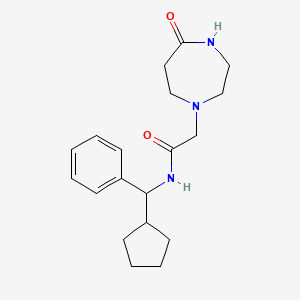 molecular formula C19H27N3O2 B6910846 N-[cyclopentyl(phenyl)methyl]-2-(5-oxo-1,4-diazepan-1-yl)acetamide 