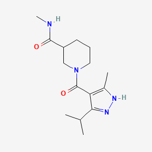 molecular formula C15H24N4O2 B6910864 N-methyl-1-(5-methyl-3-propan-2-yl-1H-pyrazole-4-carbonyl)piperidine-3-carboxamide 