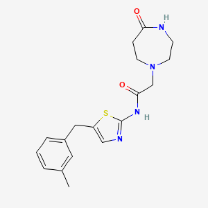 molecular formula C18H22N4O2S B6910865 N-[5-[(3-methylphenyl)methyl]-1,3-thiazol-2-yl]-2-(5-oxo-1,4-diazepan-1-yl)acetamide 