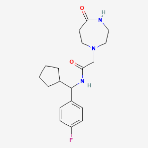 molecular formula C19H26FN3O2 B6910868 N-[cyclopentyl-(4-fluorophenyl)methyl]-2-(5-oxo-1,4-diazepan-1-yl)acetamide 