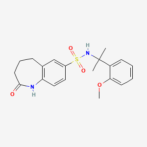 molecular formula C20H24N2O4S B6910908 N-[2-(2-methoxyphenyl)propan-2-yl]-2-oxo-1,3,4,5-tetrahydro-1-benzazepine-7-sulfonamide 