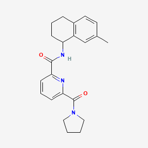 molecular formula C22H25N3O2 B6910955 N-(7-methyl-1,2,3,4-tetrahydronaphthalen-1-yl)-6-(pyrrolidine-1-carbonyl)pyridine-2-carboxamide 