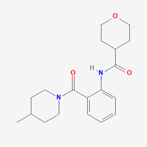 molecular formula C19H26N2O3 B6910962 N-[2-(4-methylpiperidine-1-carbonyl)phenyl]oxane-4-carboxamide 
