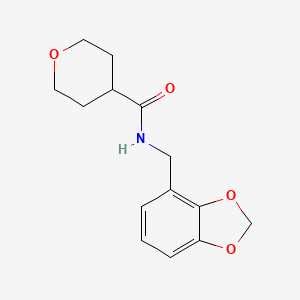 molecular formula C14H17NO4 B6910966 N-(1,3-benzodioxol-4-ylmethyl)oxane-4-carboxamide 