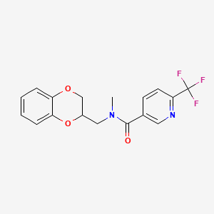 molecular formula C17H15F3N2O3 B6911021 N-(2,3-dihydro-1,4-benzodioxin-3-ylmethyl)-N-methyl-6-(trifluoromethyl)pyridine-3-carboxamide 