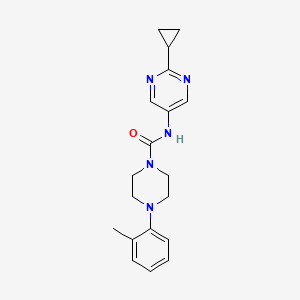 molecular formula C19H23N5O B6911025 N-(2-cyclopropylpyrimidin-5-yl)-4-(2-methylphenyl)piperazine-1-carboxamide 