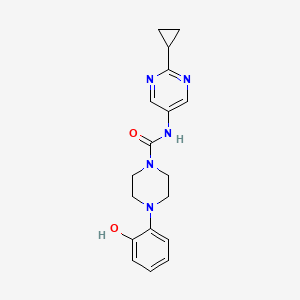molecular formula C18H21N5O2 B6911043 N-(2-cyclopropylpyrimidin-5-yl)-4-(2-hydroxyphenyl)piperazine-1-carboxamide 