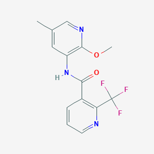 molecular formula C14H12F3N3O2 B6911100 N-(2-methoxy-5-methylpyridin-3-yl)-2-(trifluoromethyl)pyridine-3-carboxamide 