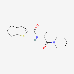 molecular formula C16H22N2O2S B6911113 N-(1-oxo-1-piperidin-1-ylpropan-2-yl)-5,6-dihydro-4H-cyclopenta[b]thiophene-2-carboxamide 