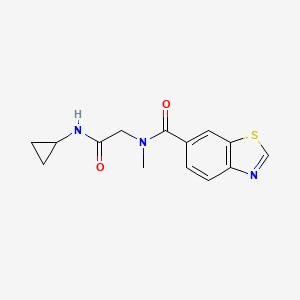 molecular formula C14H15N3O2S B6911115 N-[2-(cyclopropylamino)-2-oxoethyl]-N-methyl-1,3-benzothiazole-6-carboxamide 