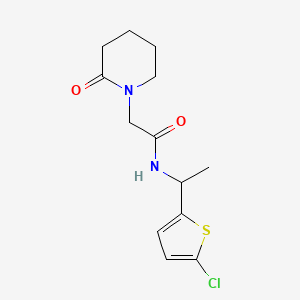 molecular formula C13H17ClN2O2S B6911146 N-[1-(5-chlorothiophen-2-yl)ethyl]-2-(2-oxopiperidin-1-yl)acetamide 