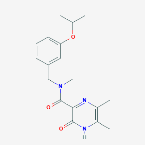 molecular formula C18H23N3O3 B6911174 N,5,6-trimethyl-2-oxo-N-[(3-propan-2-yloxyphenyl)methyl]-1H-pyrazine-3-carboxamide 