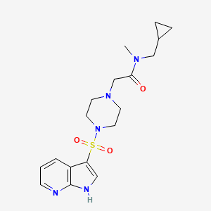 molecular formula C18H25N5O3S B6911239 N-(cyclopropylmethyl)-N-methyl-2-[4-(1H-pyrrolo[2,3-b]pyridin-3-ylsulfonyl)piperazin-1-yl]acetamide 