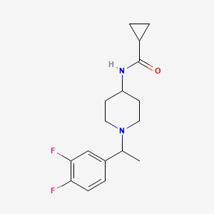 molecular formula C17H22F2N2O B6911265 N-[1-[1-(3,4-difluorophenyl)ethyl]piperidin-4-yl]cyclopropanecarboxamide 