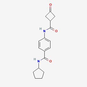 molecular formula C17H20N2O3 B6911299 N-cyclopentyl-4-[(3-oxocyclobutanecarbonyl)amino]benzamide 