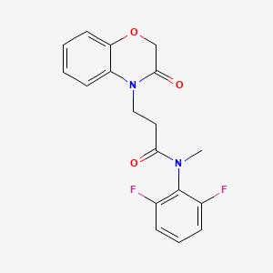 molecular formula C18H16F2N2O3 B6911370 N-(2,6-difluorophenyl)-N-methyl-3-(3-oxo-1,4-benzoxazin-4-yl)propanamide 