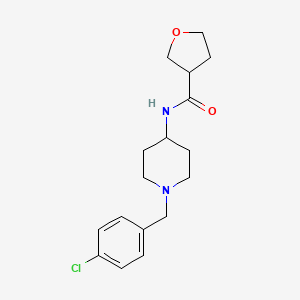 molecular formula C17H23ClN2O2 B6911406 N-[1-[(4-chlorophenyl)methyl]piperidin-4-yl]oxolane-3-carboxamide 