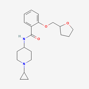 molecular formula C20H28N2O3 B6911431 N-(1-cyclopropylpiperidin-4-yl)-2-(oxolan-2-ylmethoxy)benzamide 