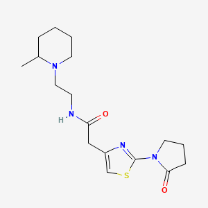 molecular formula C17H26N4O2S B6911450 N-[2-(2-methylpiperidin-1-yl)ethyl]-2-[2-(2-oxopyrrolidin-1-yl)-1,3-thiazol-4-yl]acetamide 