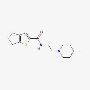 molecular formula C16H24N2OS B6911459 N-[2-(4-methylpiperidin-1-yl)ethyl]-5,6-dihydro-4H-cyclopenta[b]thiophene-2-carboxamide 