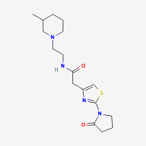 molecular formula C17H26N4O2S B6911472 N-[2-(3-methylpiperidin-1-yl)ethyl]-2-[2-(2-oxopyrrolidin-1-yl)-1,3-thiazol-4-yl]acetamide 