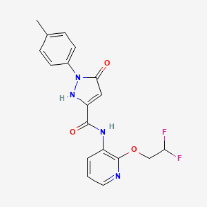 molecular formula C18H16F2N4O3 B6911533 N-[2-(2,2-difluoroethoxy)pyridin-3-yl]-2-(4-methylphenyl)-3-oxo-1H-pyrazole-5-carboxamide 