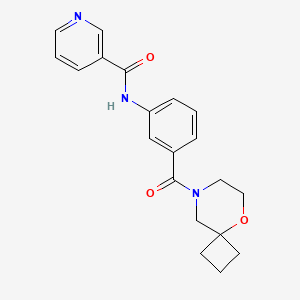 molecular formula C20H21N3O3 B6911580 N-[3-(5-oxa-8-azaspiro[3.5]nonane-8-carbonyl)phenyl]pyridine-3-carboxamide 