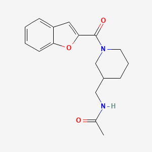 molecular formula C17H20N2O3 B6911630 N-[[1-(1-benzofuran-2-carbonyl)piperidin-3-yl]methyl]acetamide 
