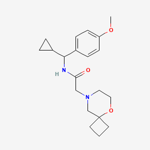 molecular formula C20H28N2O3 B6911677 N-[cyclopropyl-(4-methoxyphenyl)methyl]-2-(5-oxa-8-azaspiro[3.5]nonan-8-yl)acetamide 
