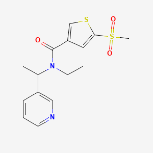 molecular formula C15H18N2O3S2 B6911698 N-ethyl-5-methylsulfonyl-N-(1-pyridin-3-ylethyl)thiophene-3-carboxamide 