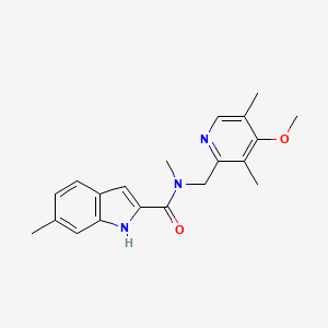 molecular formula C20H23N3O2 B6911739 N-[(4-methoxy-3,5-dimethylpyridin-2-yl)methyl]-N,6-dimethyl-1H-indole-2-carboxamide 