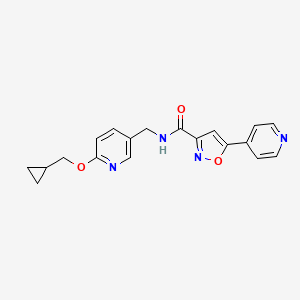 molecular formula C19H18N4O3 B6911846 N-[[6-(cyclopropylmethoxy)pyridin-3-yl]methyl]-5-pyridin-4-yl-1,2-oxazole-3-carboxamide 