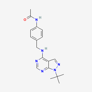 molecular formula C18H22N6O B6911848 N-[4-[[(1-tert-butylpyrazolo[3,4-d]pyrimidin-4-yl)amino]methyl]phenyl]acetamide 