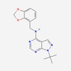molecular formula C17H19N5O2 B6911862 N-(1,3-benzodioxol-4-ylmethyl)-1-tert-butylpyrazolo[3,4-d]pyrimidin-4-amine 