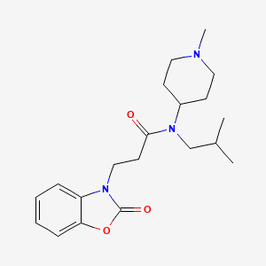molecular formula C20H29N3O3 B6911931 N-(1-methylpiperidin-4-yl)-N-(2-methylpropyl)-3-(2-oxo-1,3-benzoxazol-3-yl)propanamide 