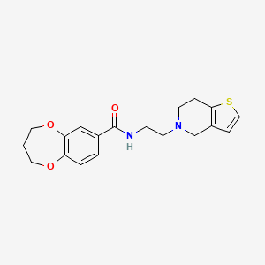 molecular formula C19H22N2O3S B6911947 N-[2-(6,7-dihydro-4H-thieno[3,2-c]pyridin-5-yl)ethyl]-3,4-dihydro-2H-1,5-benzodioxepine-7-carboxamide 