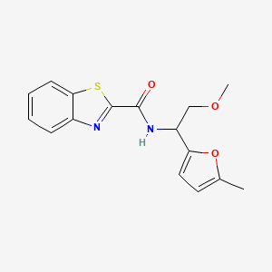 molecular formula C16H16N2O3S B6912020 N-[2-methoxy-1-(5-methylfuran-2-yl)ethyl]-1,3-benzothiazole-2-carboxamide 