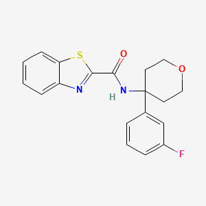 molecular formula C19H17FN2O2S B6912026 N-[4-(3-fluorophenyl)oxan-4-yl]-1,3-benzothiazole-2-carboxamide 