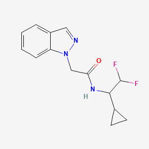 molecular formula C14H15F2N3O B6912090 N-(1-cyclopropyl-2,2-difluoroethyl)-2-indazol-1-ylacetamide 