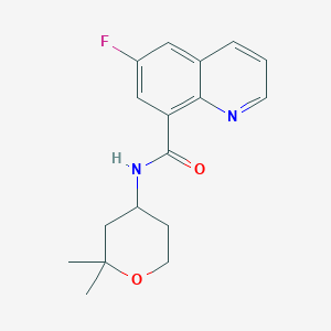 molecular formula C17H19FN2O2 B6912200 N-(2,2-dimethyloxan-4-yl)-6-fluoroquinoline-8-carboxamide 