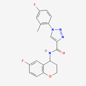 molecular formula C19H16F2N4O2 B6912235 N-(6-fluoro-3,4-dihydro-2H-chromen-4-yl)-1-(4-fluoro-2-methylphenyl)triazole-4-carboxamide 