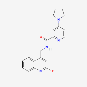molecular formula C21H22N4O2 B6912269 N-[(2-methoxyquinolin-4-yl)methyl]-4-pyrrolidin-1-ylpyridine-2-carboxamide 