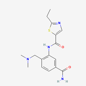 molecular formula C16H20N4O2S B6912279 N-[5-carbamoyl-2-[(dimethylamino)methyl]phenyl]-2-ethyl-1,3-thiazole-5-carboxamide 