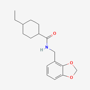 molecular formula C17H23NO3 B6912296 N-(1,3-benzodioxol-4-ylmethyl)-4-ethylcyclohexane-1-carboxamide 