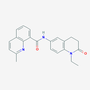 molecular formula C22H21N3O2 B6912312 N-(1-ethyl-2-oxo-3,4-dihydroquinolin-6-yl)-2-methylquinoline-8-carboxamide 