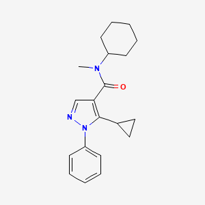 molecular formula C20H25N3O B6912326 N-cyclohexyl-5-cyclopropyl-N-methyl-1-phenylpyrazole-4-carboxamide 